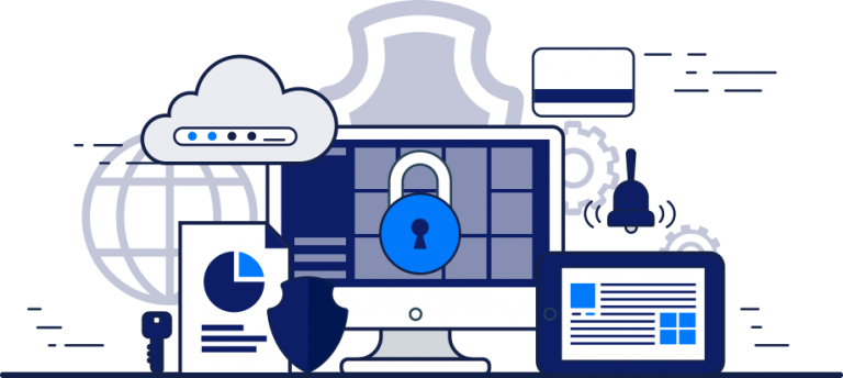 privacy policy image showing a pc monitor with a lock